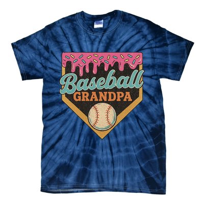 Baseball Grandpa Ice Cream Drip Tie-Dye T-Shirt