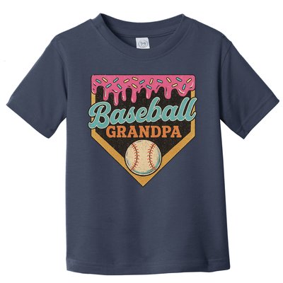 Baseball Grandpa Ice Cream Drip Toddler T-Shirt