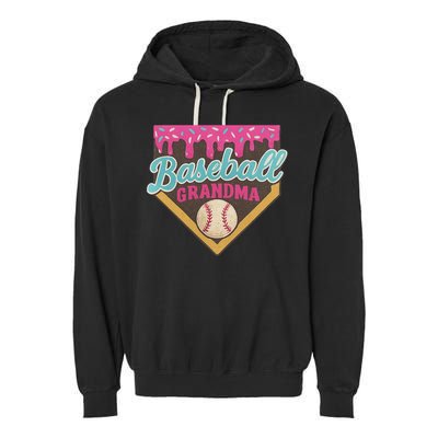 Baseball Grandma Ice Cream Drip Garment-Dyed Fleece Hoodie