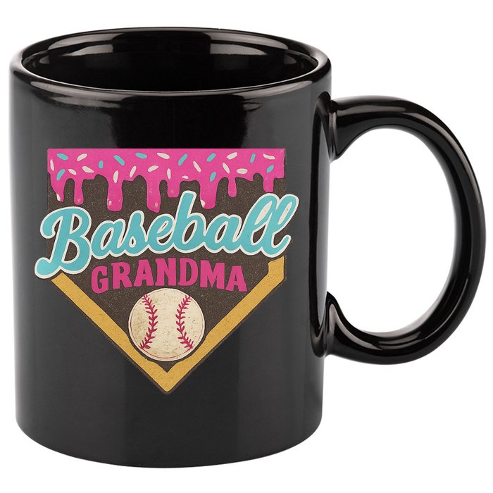 Baseball Grandma Ice Cream Drip 11oz C Handle Ceramic Mug