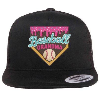 Baseball Grandma Ice Cream Drip Flatbill Hat
