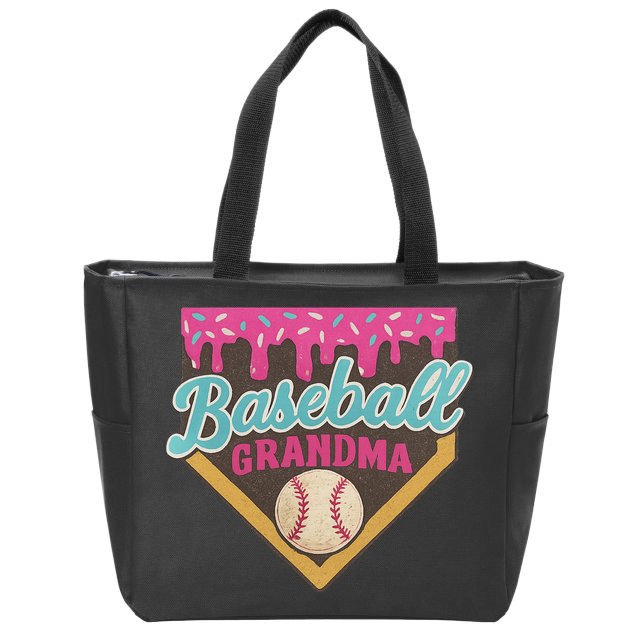 Baseball Grandma Ice Cream Drip Zip Tote Bag