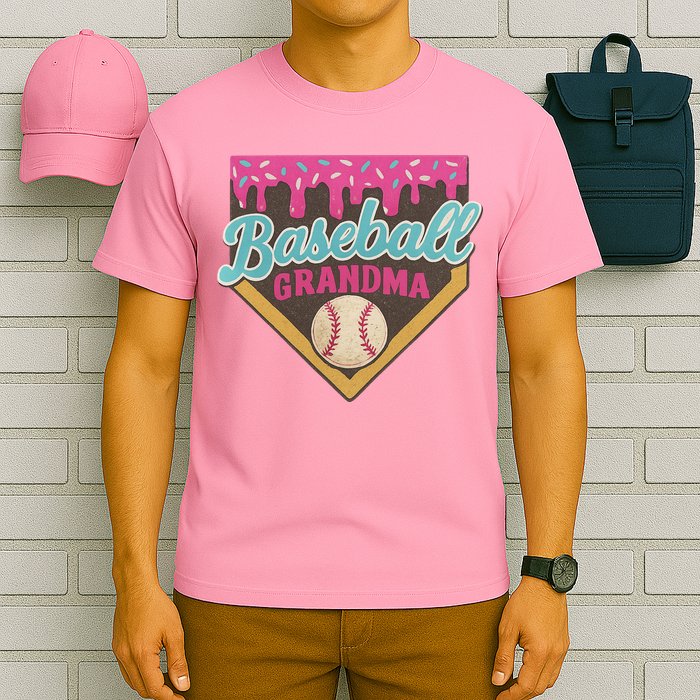 Baseball Grandma Ice Cream Drip T-Shirt