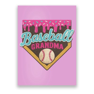 Baseball Grandma Ice Cream Drip Poster