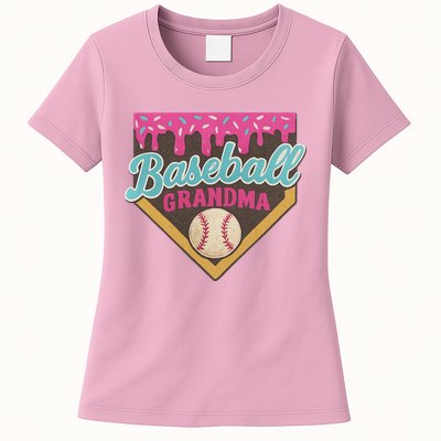 Baseball Grandma Ice Cream Drip Womens T-Shirt
