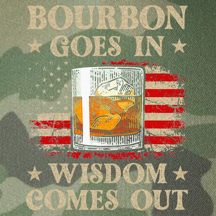 Bourbon Goes In Wisdom Comes Out Funny Drinking Legacy Tie Dye Trucker Hat