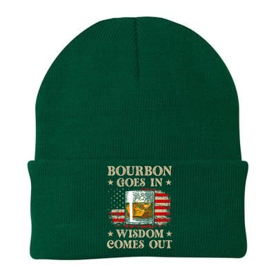 Bourbon Goes In Wisdom Comes Out Funny Drinking Knit Cap Winter Beanie