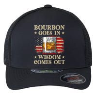 Bourbon Goes In Wisdom Comes Out Funny Drinking Flexfit Unipanel Trucker Cap