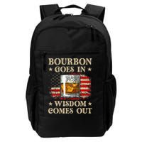 Bourbon Goes In Wisdom Comes Out Funny Drinking Backpack