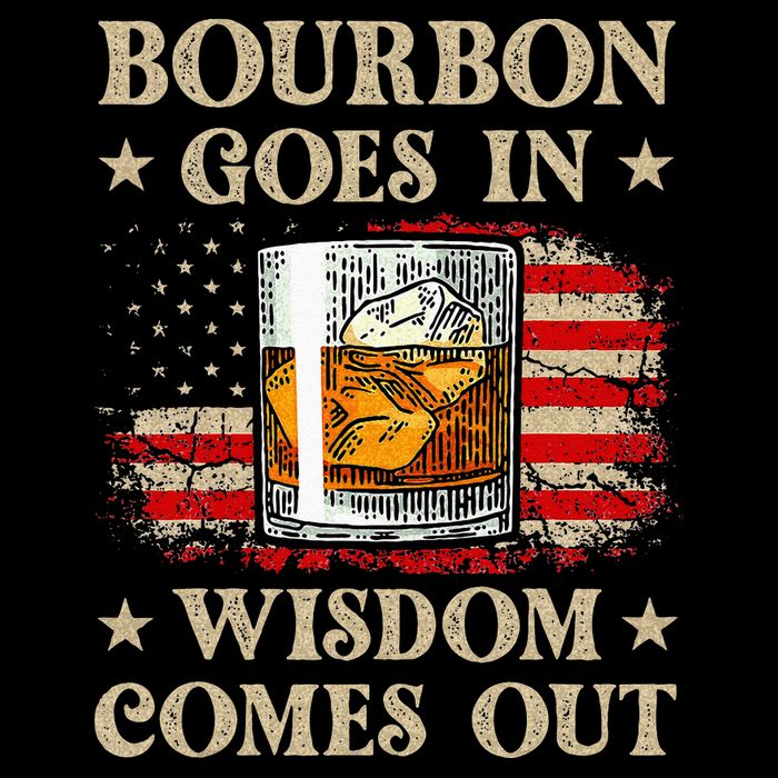 Bourbon Goes In Wisdom Comes Out Funny Drinking 16 in Basic Backpack