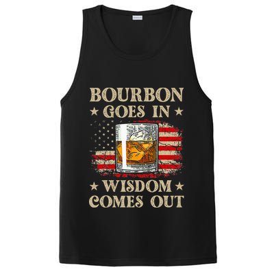 Bourbon Goes In Wisdom Comes Out Funny Drinking PosiCharge Competitor Tank
