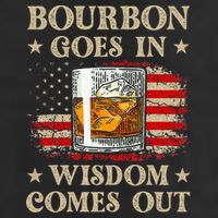 Bourbon Goes In Wisdom Comes Out Funny Drinking Golf Towel