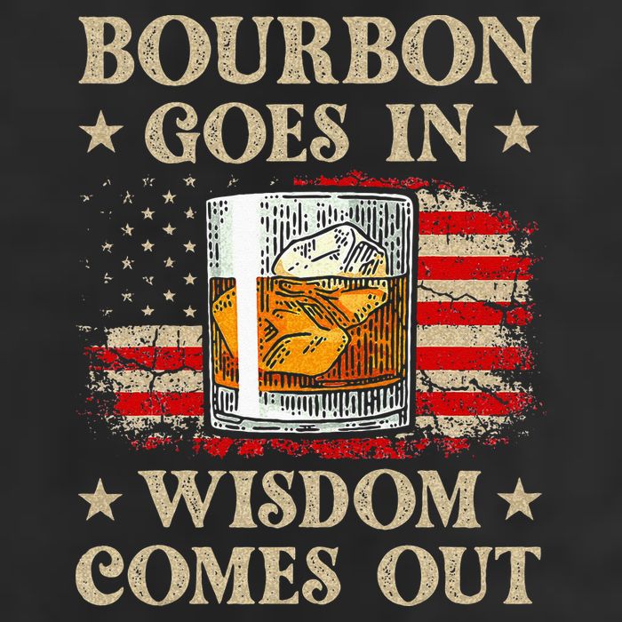 Bourbon Goes In Wisdom Comes Out Funny Drinking Golf Towel