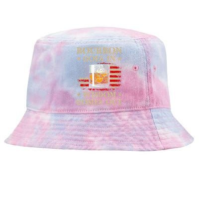 Bourbon Goes In Wisdom Comes Out Funny Drinking Tie-Dyed Bucket Hat