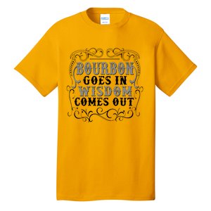 Bourbon Goes In Wisdom Comes Out Tall T-Shirt