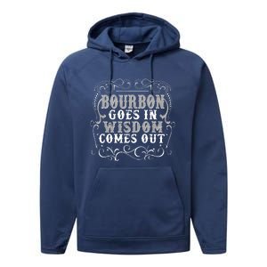 Bourbon Goes In Wisdom Comes Out Performance Fleece Hoodie