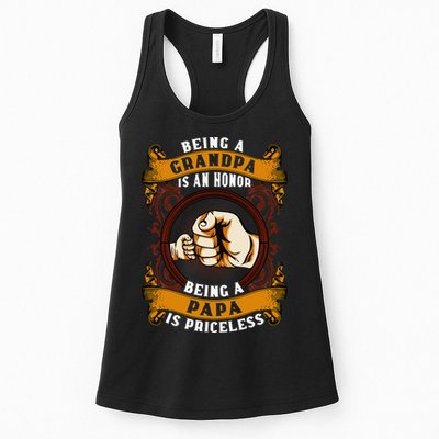 Being Grandpa Is An Honor Being Papa Is PRICELESS Father Day Womens Tank Top
