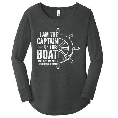 Boating Gifts I Am The Captain Of This Boat Sailing Skipper Women's Perfect Tri Tunic Long Sleeve Shirt