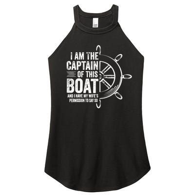 Boating Gifts I Am The Captain Of This Boat Sailing Skipper Women’s Perfect Tri Rocker Tank