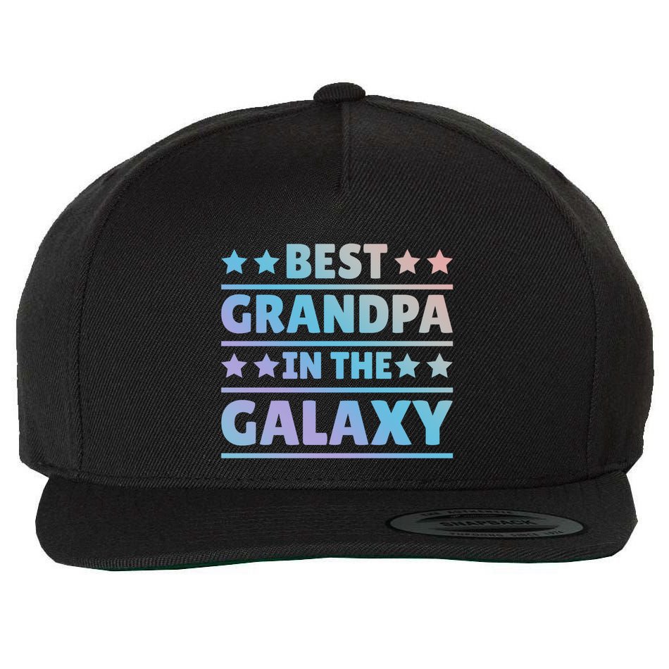 Best Grandpa In The Galaxy Cool Gift Wool Snapback Cap