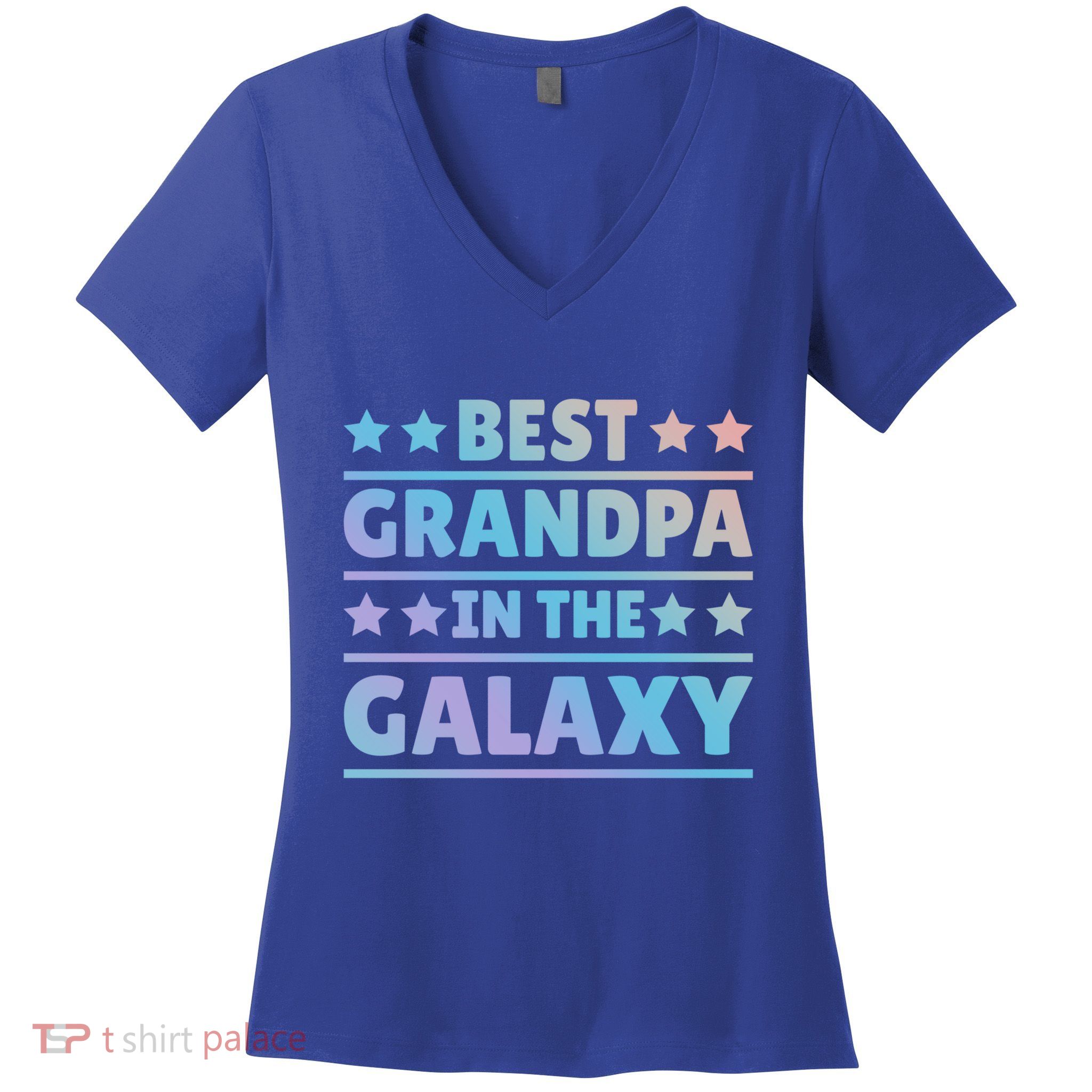 Best Grandpa In The Galaxy Cool Gift Women's V-Neck T-Shirt