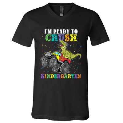 Brand: Generic Im Ready To Crush Kindergarten Monster Truck Dinosaur Boy V-Neck T-Shirt