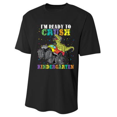 Brand: Generic Im Ready To Crush Kindergarten Monster Truck Dinosaur Boy Performance Sprint T-Shirt