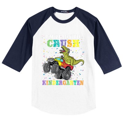 Brand: Generic Im Ready To Crush Kindergarten Monster Truck Dinosaur Boy Baseball Sleeve Shirt