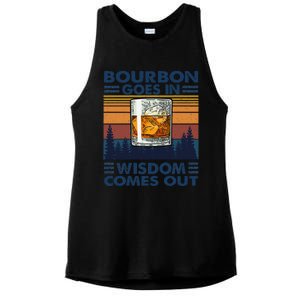 Bourbon Goes In Wisdom Comes Out Bourbon Drinking Lover Gift Ladies PosiCharge Tri-Blend Wicking Tank