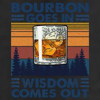 Bourbon Goes In Wisdom Comes Out Bourbon Drinking Lover Gift 7 Panel Mesh Trucker Snapback Hat