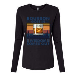 Bourbon Goes In Wisdom Comes Out Bourbon Drinking Lover Gift Womens Cotton Relaxed Long Sleeve T-Shirt