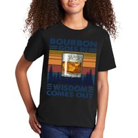 Bourbon Goes In Wisdom Comes Out Bourbon Drinking Lover Gift Kids T-Shirt