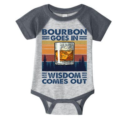 Bourbon Goes In Wisdom Comes Out Bourbon Drinking Lover Gift Infant Baby Jersey Bodysuit