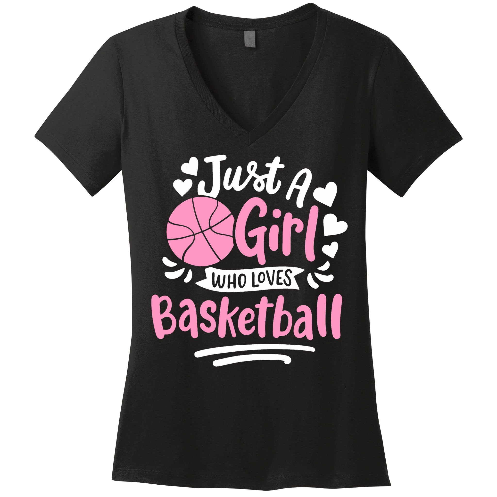 Basketball Girl Just A Girl Who Loves Basketball Women's V-Neck T-Shirt