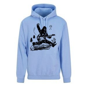 Bigfoot Guitar Jump Unisex Surf Hoodie