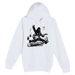 Bigfoot Guitar Jump Premium Pullover Hoodie