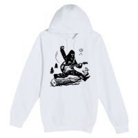 Bigfoot Guitar Jump Premium Pullover Hoodie