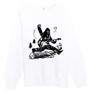 Bigfoot Guitar Jump Premium Crewneck Sweatshirt