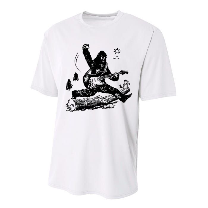 Bigfoot Guitar Jump Performance Sprint T-Shirt