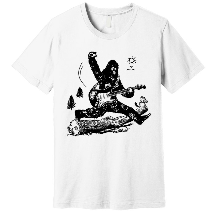 Bigfoot Guitar Jump Premium T-Shirt