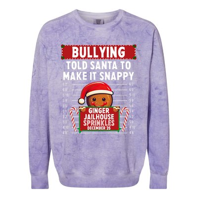 Bullying Ginger Jailhouse Christmas Xmas Gingerbread Holiday Colorblast Crewneck Sweatshirt