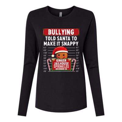 Bullying Ginger Jailhouse Christmas Xmas Gingerbread Holiday Womens Cotton Relaxed Long Sleeve T-Shirt