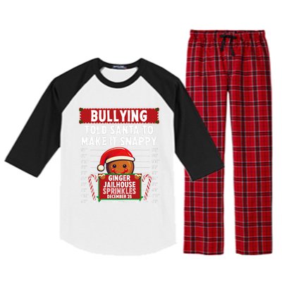 Bullying Ginger Jailhouse Christmas Xmas Gingerbread Holiday Raglan Sleeve Pajama Set