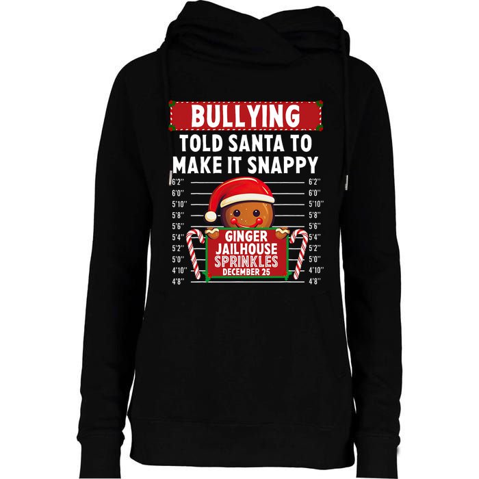 Bullying Ginger Jailhouse Christmas Xmas Gingerbread Holiday Womens Funnel Neck Pullover Hood