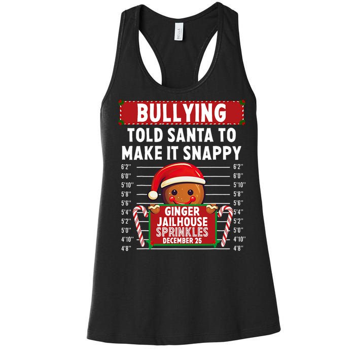 Bullying Ginger Jailhouse Christmas Xmas Gingerbread Holiday Women's Racerback Tank