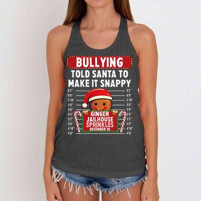 Bullying Ginger Jailhouse Christmas Xmas Gingerbread Holiday Women's Knotted Racerback Tank