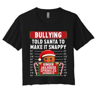 Bullying Ginger Jailhouse Christmas Xmas Gingerbread Holiday Women's Crop Top Tee