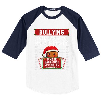 Bullying Ginger Jailhouse Christmas Xmas Gingerbread Holiday Baseball Sleeve Shirt