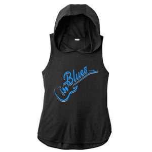 Blues Guitar Jazz Music Guitarist Blues Ladies PosiCharge Tri-Blend Wicking Draft Hoodie Tank