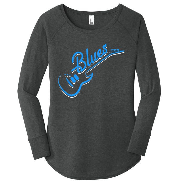 Blues Guitar Jazz Music Guitarist Blues Women's Perfect Tri Tunic Long Sleeve Shirt